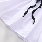 2-Piece Little Girl White Shirt Dress Matching Denim Vest
