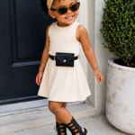 Kaitlyn dress with waist pouch belt beige