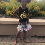 2-Piece Toddler Girl Hello Summer Tassel Tank Top & Flower Shorts