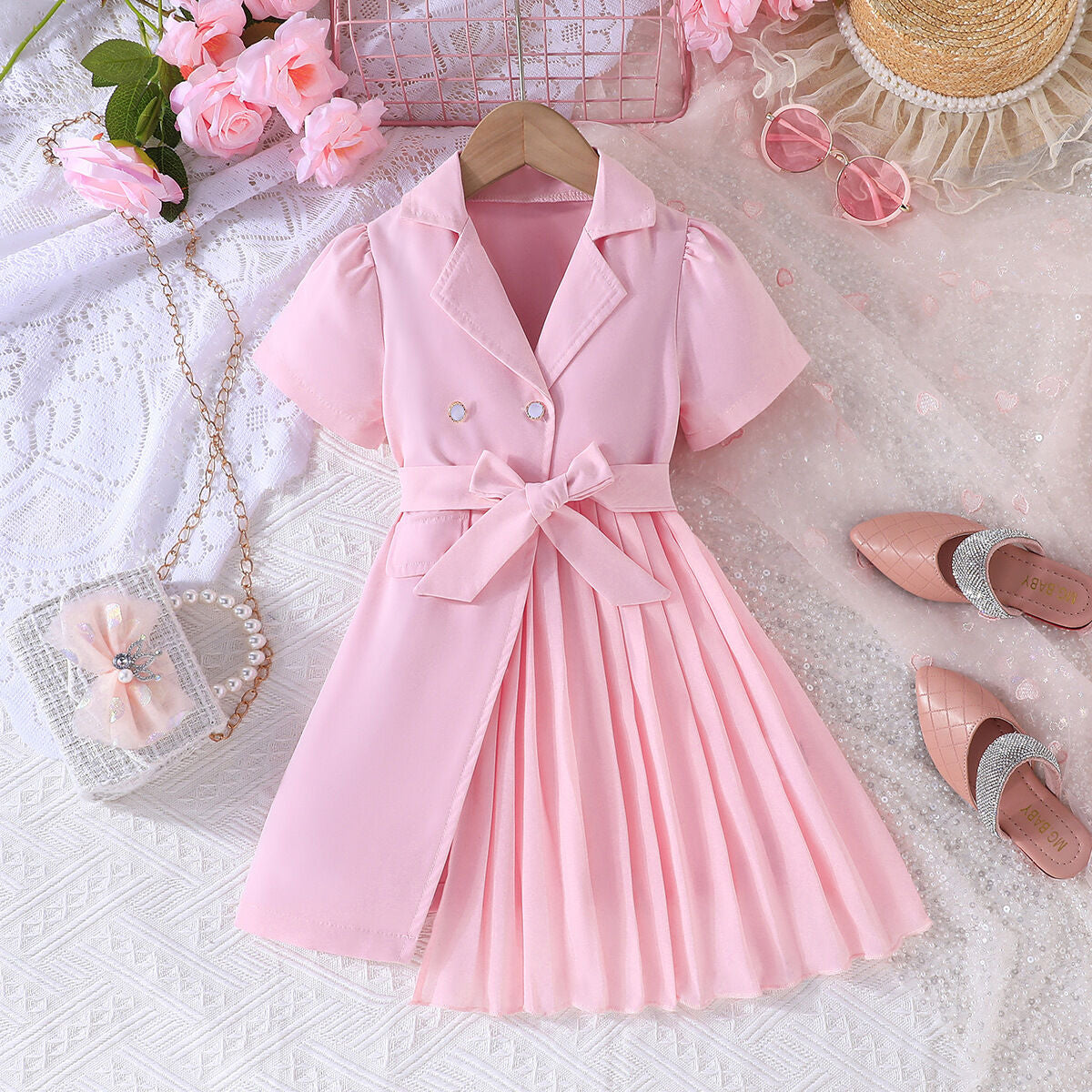 Pre order Ava Pink Chiffon Dress