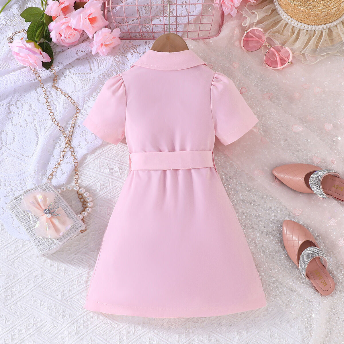 Pre order Ava Pink Chiffon Dress