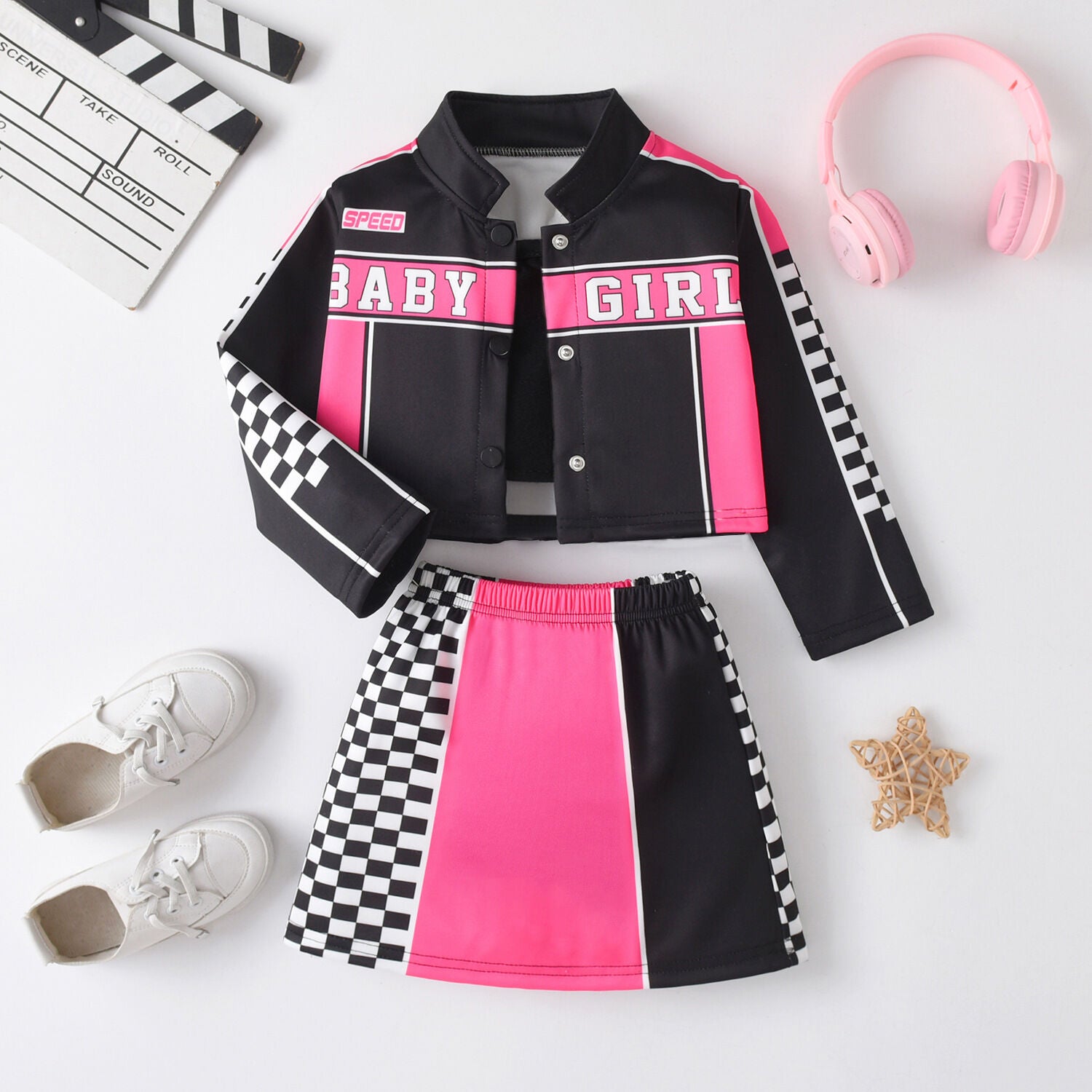 Pre order baby girl biker set