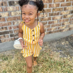 Daisy Striped Romper Yellow