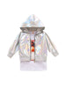 2-Piece Little Girl White T-shirt Dress And Hoodie Jacket