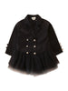Little Girl Double Breasted Mesh Patchwork Coat
