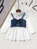 2-Piece Little Girl Denim Top And Shirt Dress