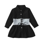 2-Piece Little Girl Denim Corset Lace Up Top With Shirt Dress