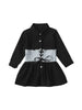 2-Piece Little Girl Denim Corset Lace Up Top With Shirt Dress