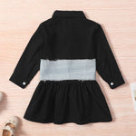 2-Piece Little Girl Denim Corset Lace Up Top With Shirt Dress