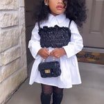 2-Piece Little Girl Shirt Dress And Leather Waist Tube Cami Top