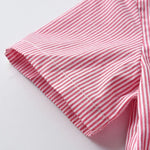 4-Piece Toddler Boy Stripe Shirt with Bow Tie & Suspender Shorts Set