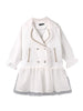 Little Girl Lapel Neck Mesh Dress White