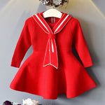 Toddler Girl Versatile Tie Red Sweater Dress