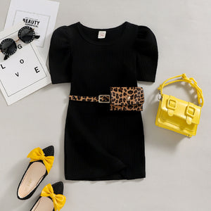 Miltda Dress with leopard waist pouch belt