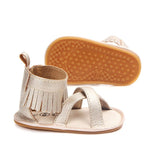 Baby Girl Tassel Trim Slip-on Sandals