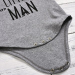 3-Piece Baby Boy Little Man Grey Onesie & Camo Pants & Hat Set
