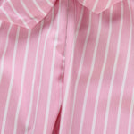 2-Piece Little Girl Flutter Sleeve Ribbed Sleeve Top & Stripe Waist Pants