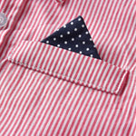 4-Piece Toddler Boy Stripe Shirt with Bow Tie & Suspender Shorts Set