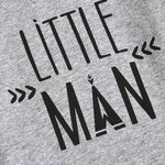 3-Piece Baby Boy Little Man Grey Onesie & Camo Pants & Hat Set