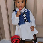 2-Piece Little Girl Denim Top And Shirt Dress