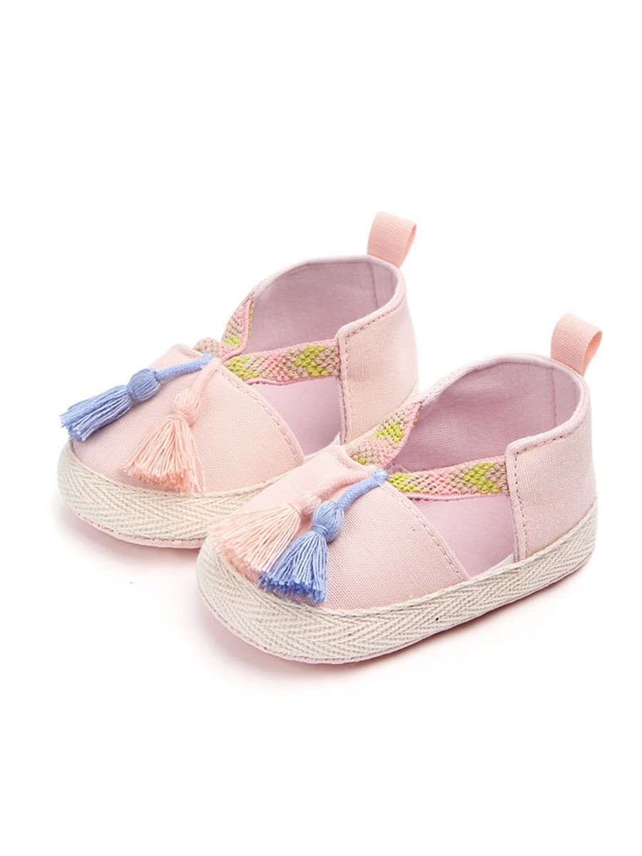 Baby Unisex Vintage Tassel Trim Shoes