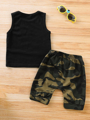 2-Piece Baby Boy MR.STEAL YOUR GIRL Tank Top & Camo Pants