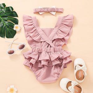 Baby Girl Bella Romper Set Pink