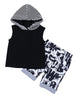 2-Piece Little Boy Black Tank Top & Matching Letters Print Pants