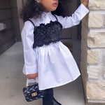 2-Piece Little Girl Shirt Dress And Leather Waist Tube Cami Top