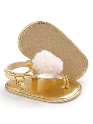 Baby Girl Pom Trim Sandals