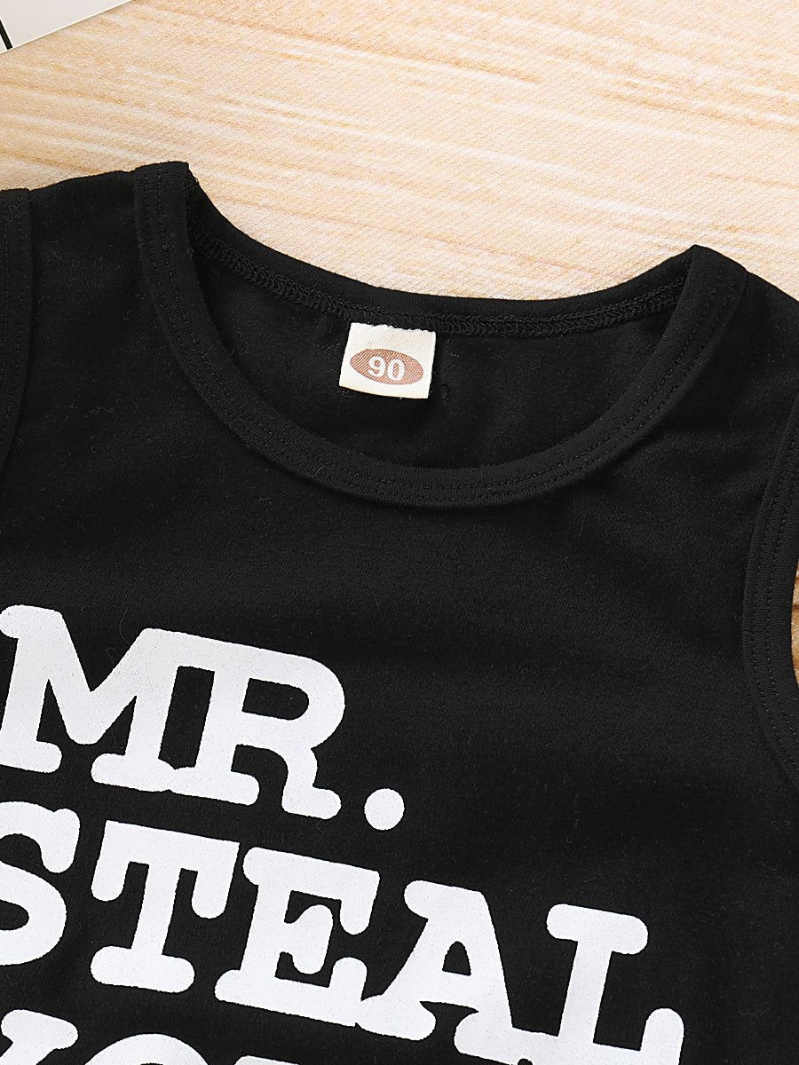 2-Piece Baby Boy MR.STEAL YOUR GIRL Tank Top & Camo Pants