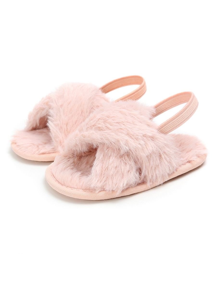 Baby Girl Faux Fur Indoor Slippers