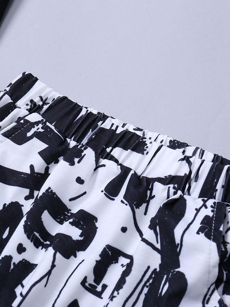 2-Piece Little Boy Black Tank Top & Matching Letters Print Pants