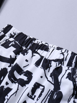 2-Piece Little Boy Black Tank Top & Matching Letters Print Pants