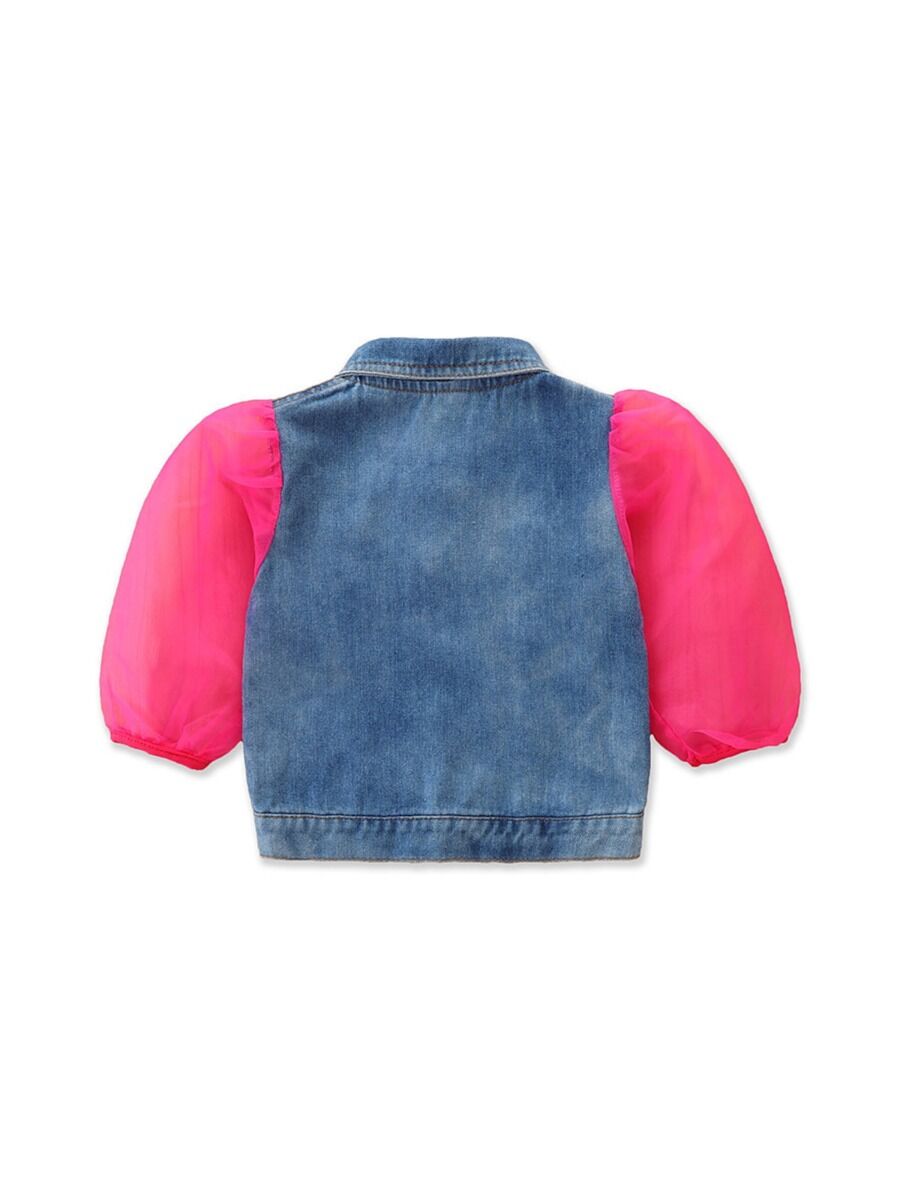 Kendall puff sleeve denim jacket pink – Kidz Slay Apparel
