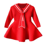 Toddler Girl Versatile Tie Red Sweater Dress