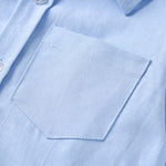4-Piece Gentleman Style Blue Shirt with Bow Tie & Blue Suspender Trousers Set