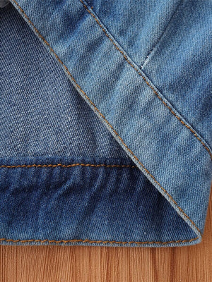 Kendall puff sleeve denim jacket pink