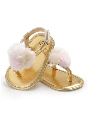Baby Girl Pom Trim Sandals