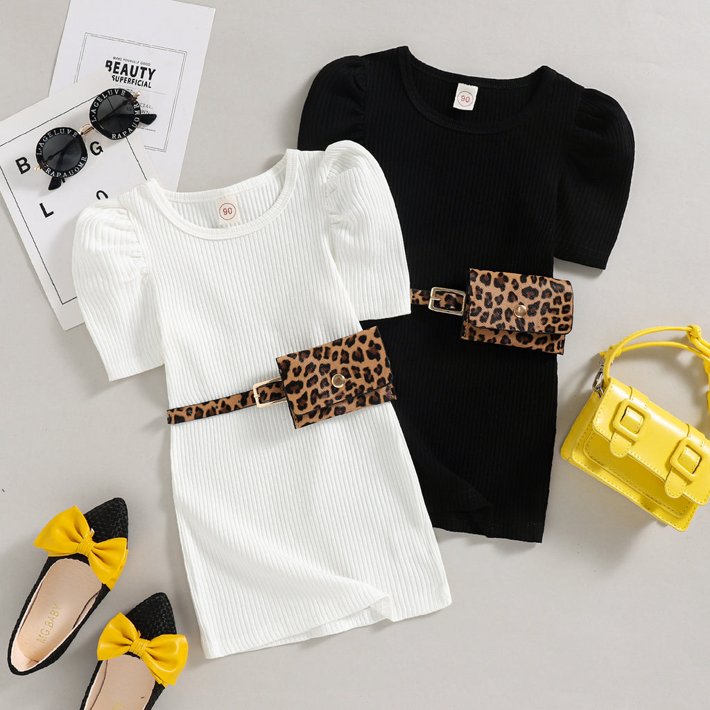 Miltda Dress with leopard waist pouch belt