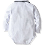 4-Piece Baby Boy Onesie With Bow Tie & Matching Suspender Pants Set