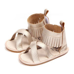 Baby Girl Tassel Trim Slip-on Sandals