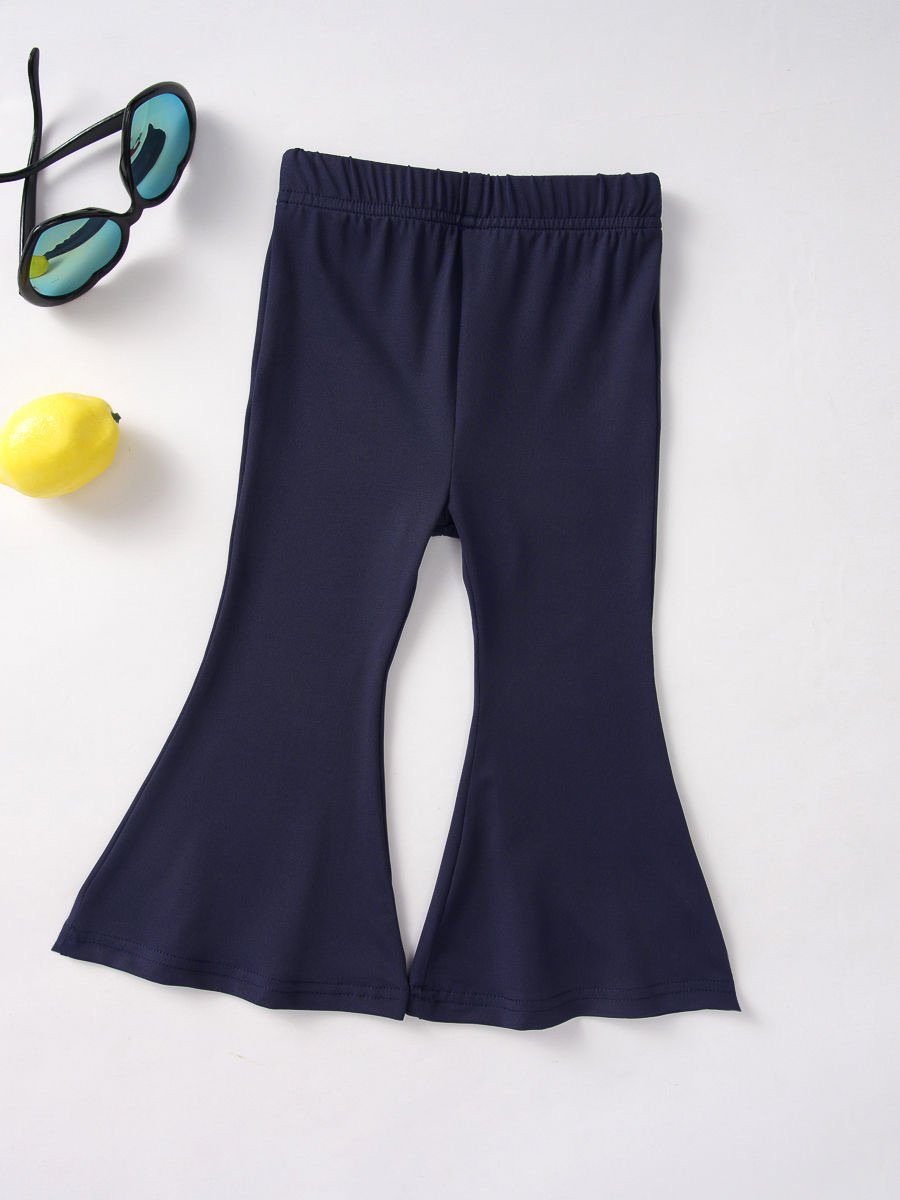 2-Piece Little Girl Off-Shoulder Top & Bell-bottomed Pants