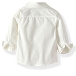 4-Piece British Style Little Boy  White Long Sleeve Shirt With Bowtie Vest & Khaki Pants Set