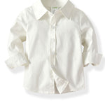 4-Piece British Style Little Boy  White Long Sleeve Shirt With Bowtie Vest & Khaki Pants Set