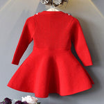 Toddler Girl Versatile Tie Red Sweater Dress