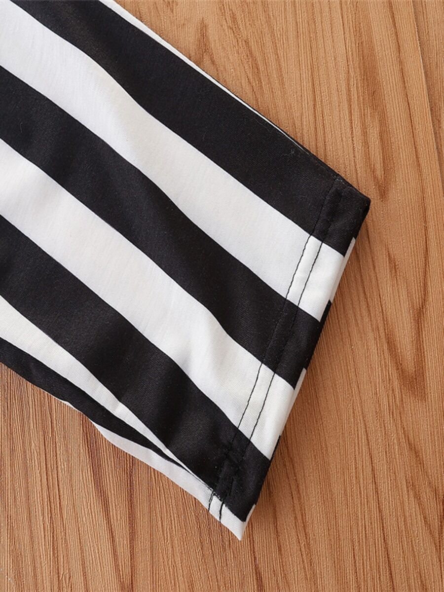 Lace Striped jumpsuit Black